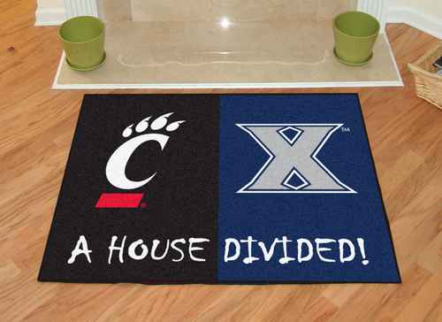 Xavier Musketeers - Cincinnati Bearcats House Divided Rug - Click Image to Close