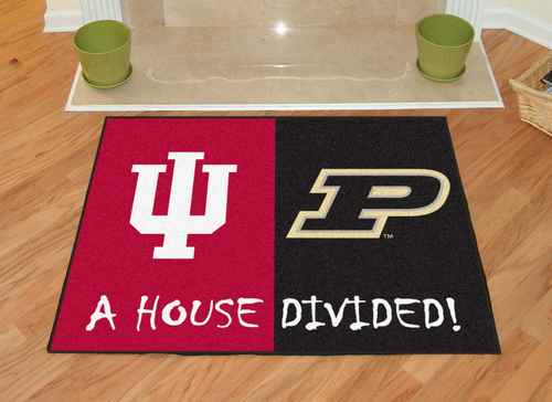 Indiana Hoosiers - Purdue Boilermakers House Divided Rug - Click Image to Close