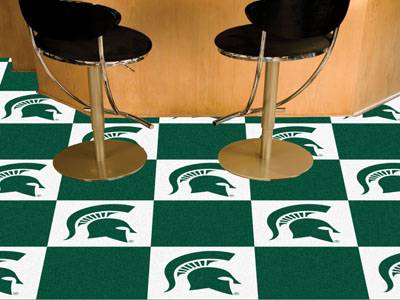 Michigan State University Spartans Carpet Floor Tiles - Click Image to Close