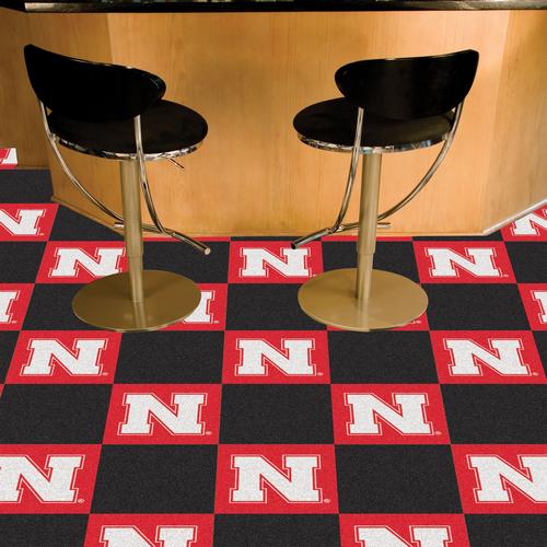 University of Nebraska Cornhuskers Carpet Floor Tiles - Click Image to Close
