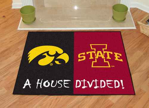 Iowa Hawkeyes - Iowa State Cyclones House Divided Rug - Click Image to Close