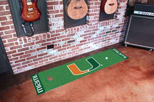 University of Miami Hurricanes Putting Green Mat - Click Image to Close