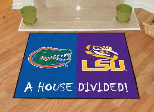 Florida Gators - LSU Tigers House Divided Rug - Click Image to Close