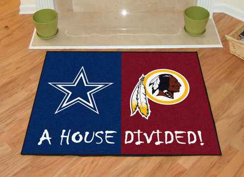Dallas Cowboys - Washington Redskins House Divided Rug - Click Image to Close
