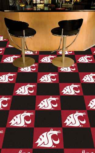 Washington State University Cougars Carpet Floor Tiles - Click Image to Close