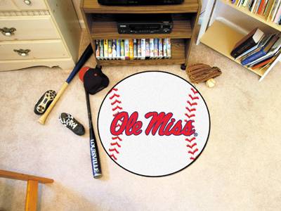 University of Mississippi Rebels Baseball Rug - Click Image to Close