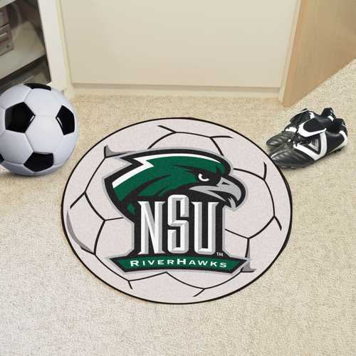 Northeastern State University RiverHawks Soccer Ball Rug - Click Image to Close