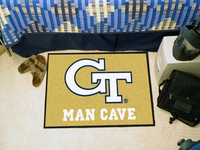 Georgia Tech Yellow Jackets Man Cave Starter Rug - Click Image to Close