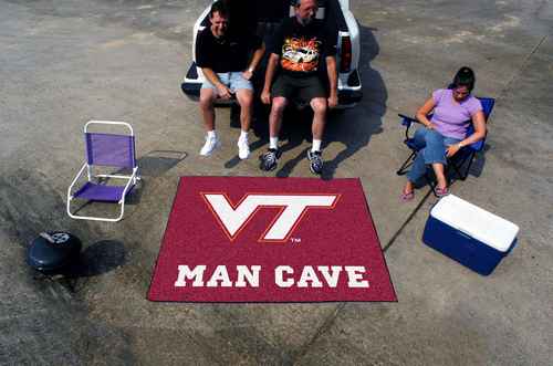 Virginia Tech Hokies Man Cave Tailgater Rug - Click Image to Close