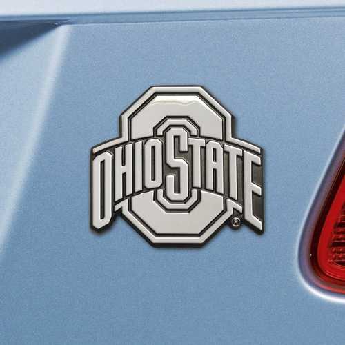 Ohio State University Buckeyes 3D Chromed Metal Car Emblem - Click Image to Close