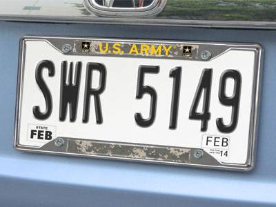 United States Army Chromed Metal License Plate Frame - Click Image to Close