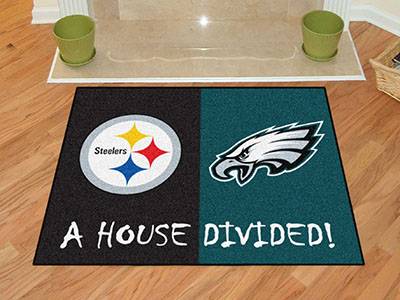 Pittsburgh Steelers - Philadelphia Eagles House Divided Rug - Click Image to Close