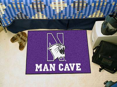 Northwestern University Wildcats Man Cave Starter Rug - Click Image to Close
