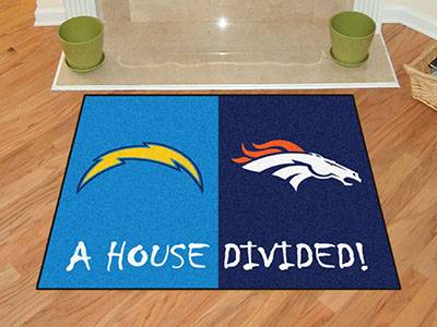 San Diego Chargers - Denver Broncos House Divided Rug - Click Image to Close