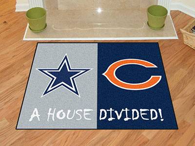 Dallas Cowboys - Chicago Bears House Divided Rug - Click Image to Close