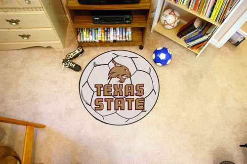 Texas State University Bobcats Soccer Ball Rug - Click Image to Close