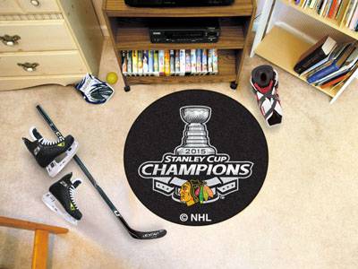 Chicago Blackhawks Championship Hockey Puck Mat - Click Image to Close
