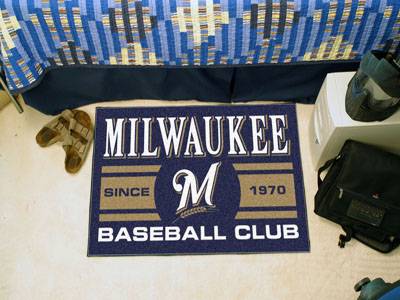 Milwaukee Brewers Baseball Club Starter Rug - Click Image to Close