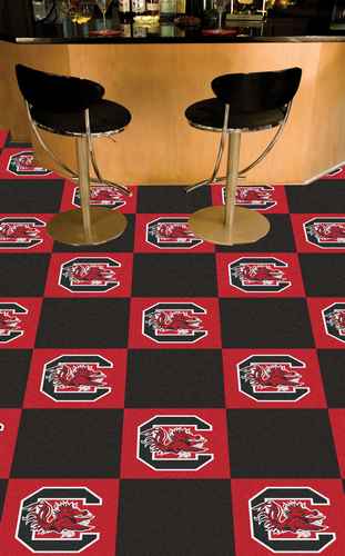 University of South Carolina Gamecocks Carpet Floor Tiles - Click Image to Close