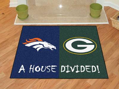 Denver Broncos - Green Bay Packers House Divided Rug - Click Image to Close