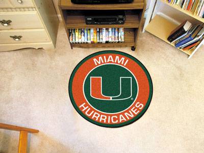 University of Miami Hurricanes 27" Roundel Mat - Click Image to Close