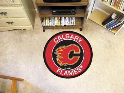 Calgary Flames 27" Roundel Mat - Click Image to Close