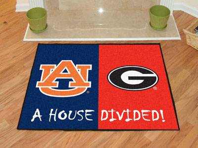 Auburn Tigers - Georgia Bulldogs House Divided Rug - Click Image to Close