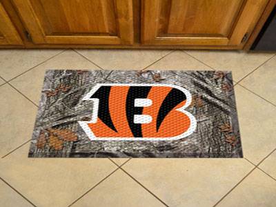 Cincinnati Bengals Scraper Floor Mat - 19" x 30" Camo - Click Image to Close