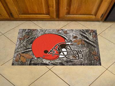 Cleveland Browns Scraper Floor Mat - 19" x 30" Camo - Click Image to Close