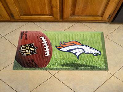 Denver Broncos Scraper Floor Mat - 19" x 30" - Click Image to Close