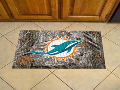 Miami Dolphins Scraper Floor Mat - 19" x 30" Camo - Click Image to Close