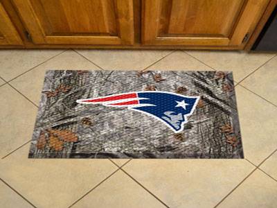 New England Patriots Scraper Floor Mat - 19" x 30" Camo - Click Image to Close