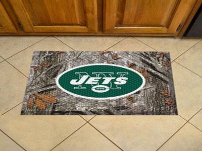 New York Jets Scraper Floor Mat - 19" x 30" Camo - Click Image to Close