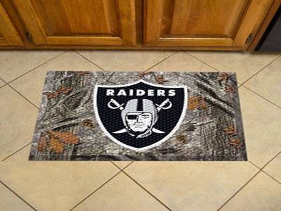 Oakland Raiders Scraper Floor Mat - 19" x 30" Camo - Click Image to Close