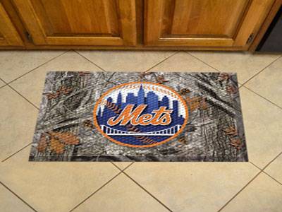 New York Mets Scraper Floor Mat - 19" x 30" Camo - Click Image to Close