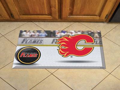 Calgary Flames Scraper Floor Mat - 19" x 30" - Click Image to Close