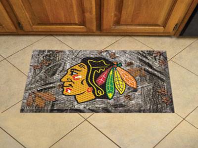Chicago Blackhawks Scraper Floor Mat - 19" x 30" Camo - Click Image to Close