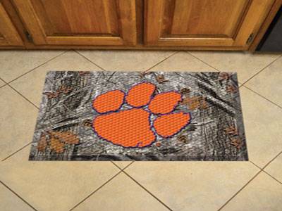 Clemson University Tigers Scraper Floor Mat - 19" x 30" Camo - Click Image to Close