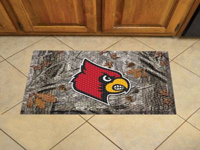 Louisville Cardinals Scraper Floor Mat - 19" x 30" Camo - Click Image to Close