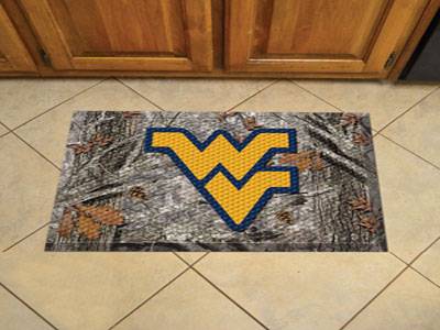 West Virginia Mountaineers Scraper Floor Mat - 19" x 30" Camo - Click Image to Close
