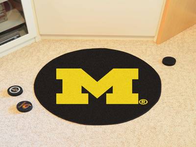 University of Michigan Wolverines Hockey Puck Mat - Click Image to Close