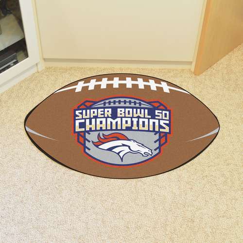 Denver Broncos Super Bowl 50 Champions Football Rug - Click Image to Close