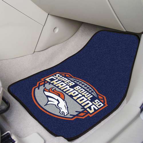 Denver Broncos Super Bowl 50 Champions Carpet Car Mats - Click Image to Close