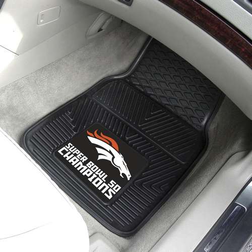 Denver Broncos Super Bowl 50 Champions Heavy Duty Vinyl Car Mats - Click Image to Close