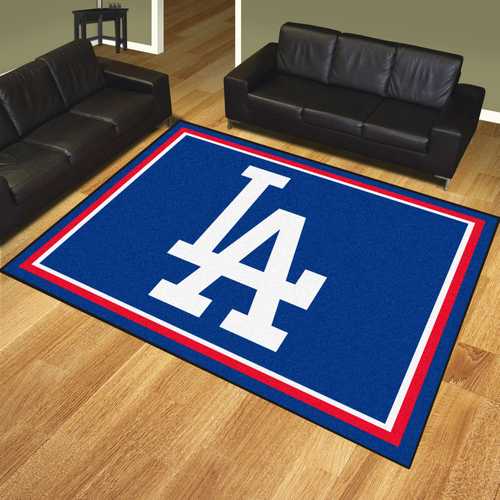 Los Angeles Dodgers 8'x10' Rug - LA Logo - Click Image to Close