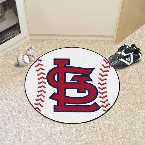 St Louis Cardinals Baseball Rug - STL Cap Logo - Click Image to Close