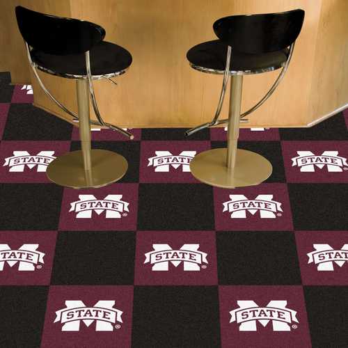 Mississippi State University Bulldogs Carpet Floor Tiles - Click Image to Close