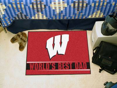 University of Wisconsin World's Best Dad Starter Rug - Click Image to Close