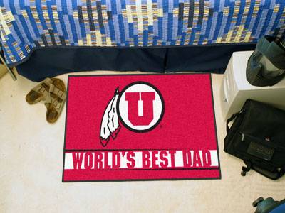 University of Utah World's Best Dad Starter Rug - Click Image to Close