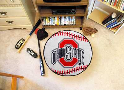 Ohio State University Buckeyes Baseball Rug - Click Image to Close